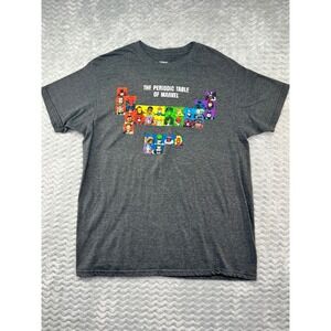 Marvel Periodic Table Graphic T-Shirt XL Superhero‎ Geeky Gray Mens